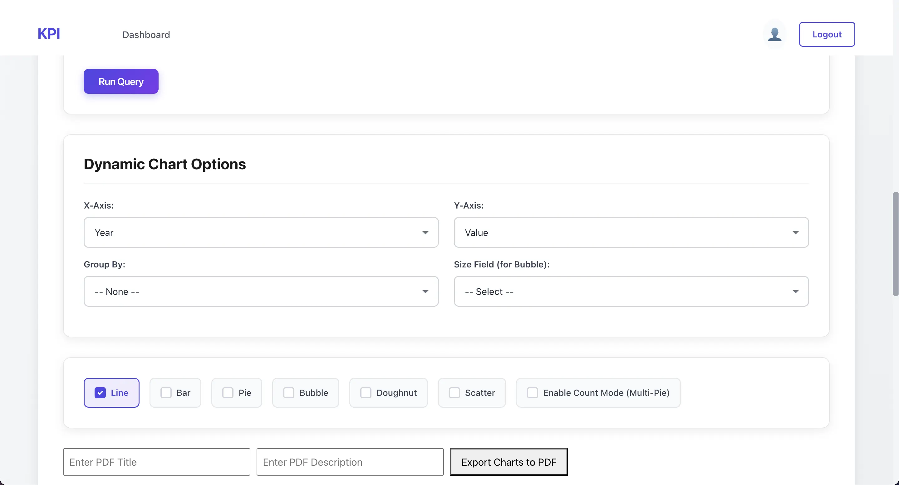 Cross-Database Query & Visualization Dashboard screenshot 1